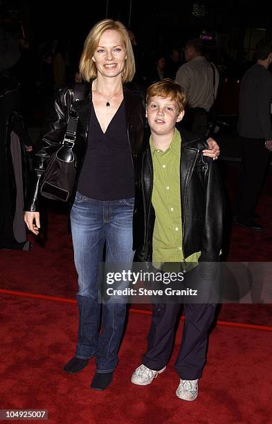 Marg Helgenberger and son Hugh Howard Rosenberg during "Harry Potter and The Sorcerer's Stone" Los Angeles Premiere at Mann Village Theatre in...