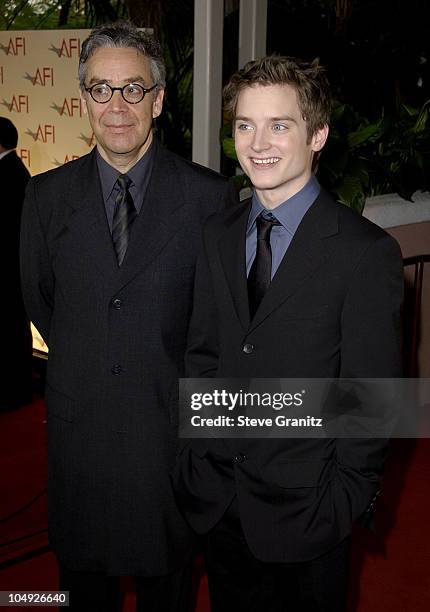 Elijah Wood arriving at the AFI Awards 2001 at the Beverly Hills Hotel in Beverly Hills, California.