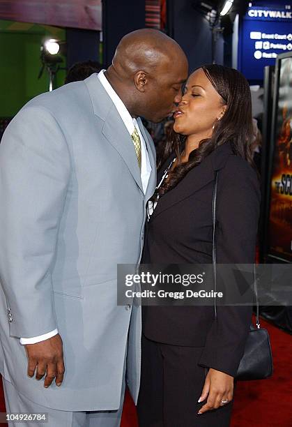 Michael Clarke Duncan & Alicia Harrison during "The Scorpion King" Premiere at Universal Amphitheatre in Universal City, California, United States.