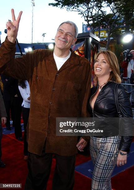 Phil Jackson & Jeannie Buss during "Spider-Man" Premiere at Mann Village in Westwood, California, United States.