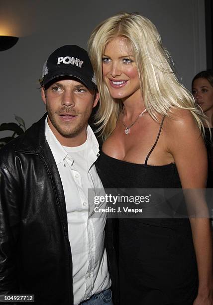 Stephen Dorff & Victoria Silvstedt during Cannes 2002 - "Searching for Debra Winger" Dinner in Cannes, France.