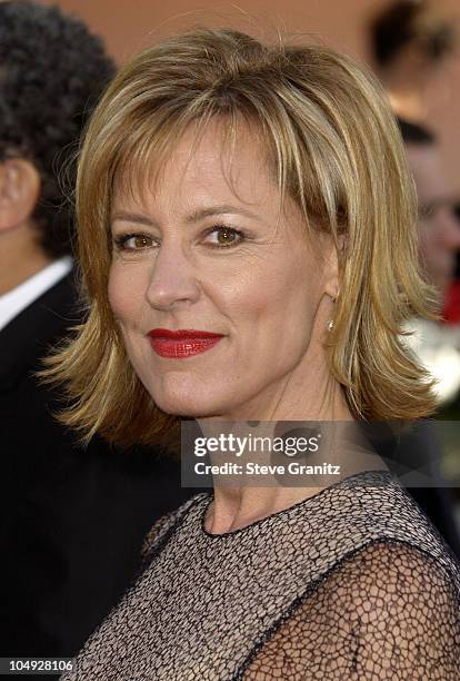 Christine Lahti arrives at the Golden Globe Awards at the Beverly Hilton January 20, 2002 in Beverly Hills, California.