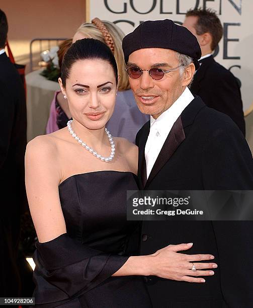 Angelina Jolie & Billy Bob Thornton arrive at the Golden Globe Awards at the Beverly Hilton January 20, 2002 in Beverly Hills, California.