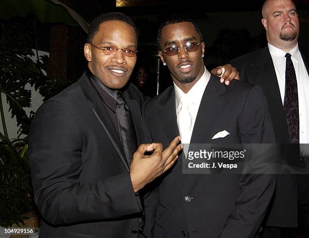 Jamie Foxx & Sean "P. Diddy" Combs during The 33rd NAACP Image Awards - After Party at the GQ Lounge at Sunset Room in Los Angeles, California,...