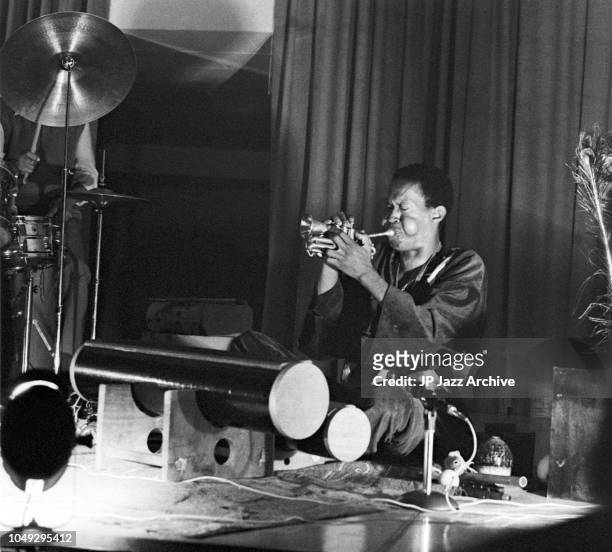 American jazz trumpeter Don Cherry performing in Copenhagen, Denmark, 1970.