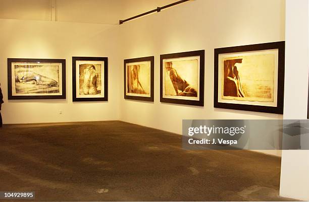 View of Greg Lauren's show during Greg Lauren Art Opening - Los Angeles at Bergamot Station - BGH Gallery in Santa Monica, California, United States.