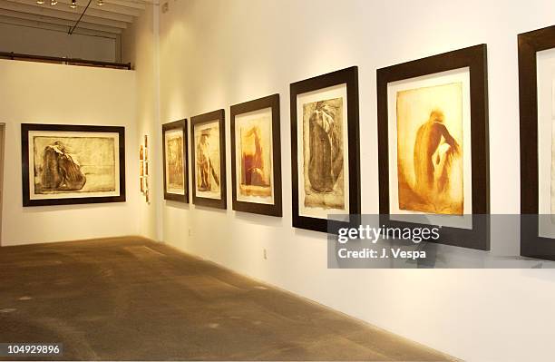 View of Greg Lauren's show during Greg Lauren Art Opening - Los Angeles at Bergamot Station - BGH Gallery in Santa Monica, California, United States.