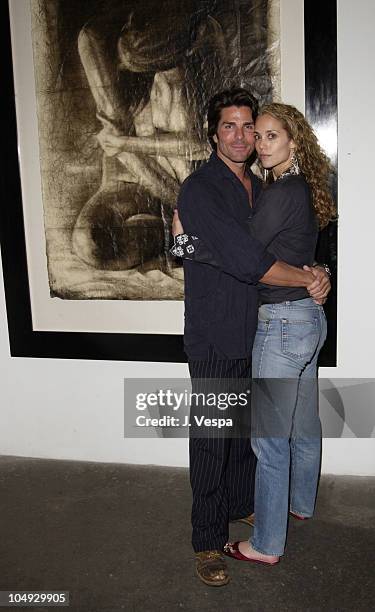 Greg Lauren & Elizabeth Berkley during Greg Lauren Art Opening - Los Angeles at Bergamot Station - BGH Gallery in Santa Monica, California, United...