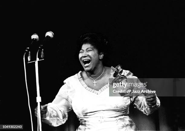 American gospel singer Mahalia Jackson, Copenhagen, Denmark, April 1961.