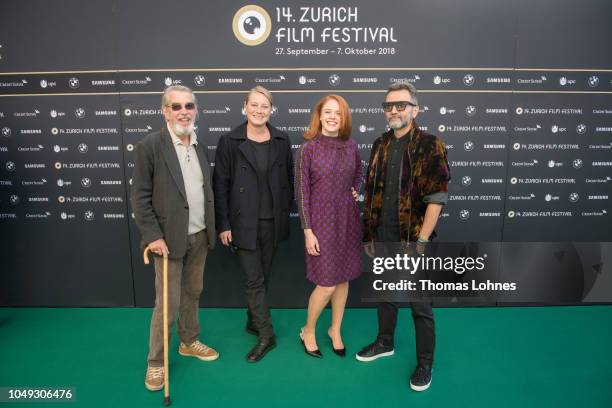 Jury president Dick Fontaine and jury members Camilla Nielsson, Maya Zinshtein and Talal Derki attend the ZFF International Documentary Film jury...