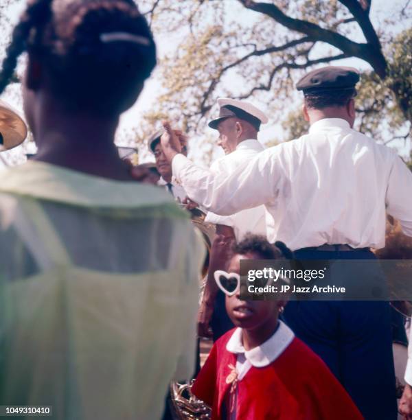 General view of a street parade in New Orleans, Louisiana, United States, November 1960.