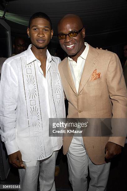 Usher and L.A. Reid during Usher Celebrates Multi-Platinum Album "8701" which has Sold 5 Million Copies Worldwide at Pier 59 Studios in New York...