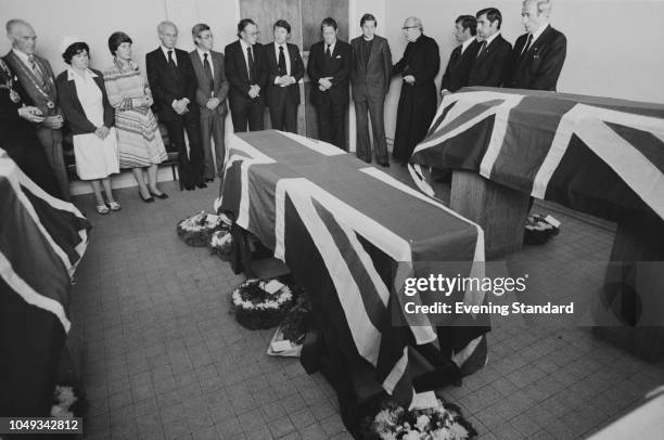 Lord Louis Mountbatten's coffin, London, UK, 28th August 1979. Louis Mountbatten, 1st Earl Mountbatten of Burma, was assassinated by IRA member...