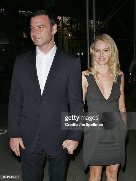 Actors Liev Schreiber and Naomi Watts attend the Giorgio Armani & The Cinema Society screening of "Fair Game" at The Museum of Modern Art on October...