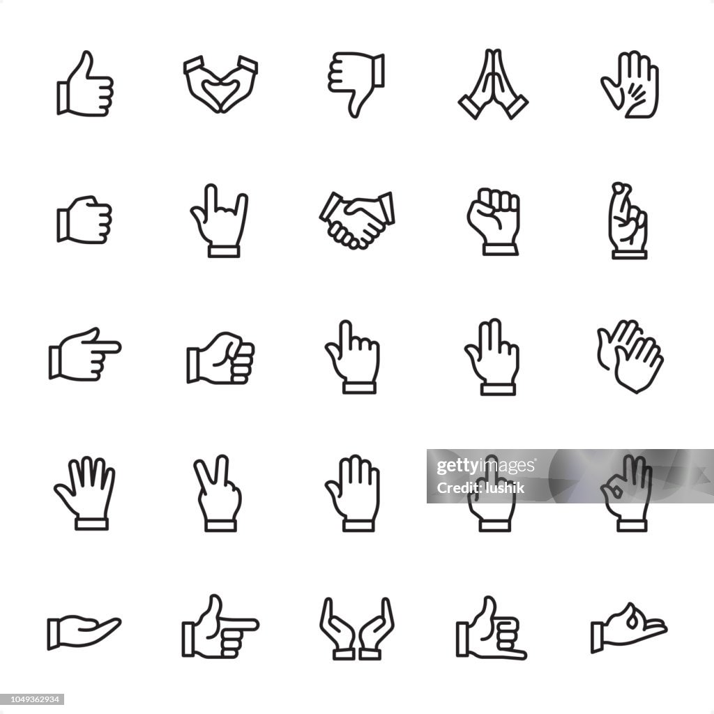 Gesten - Gliederung-Icon-Set