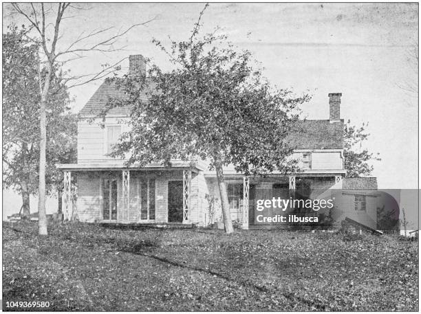 Antique Photograph Thomas Paines Home Long Island High-Res Vector Graphic