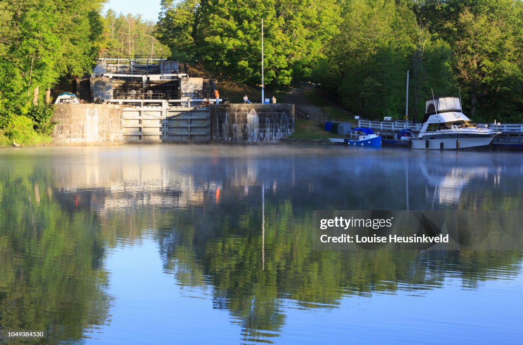 Early morning below the lock flight at Jones Falls, Ontario