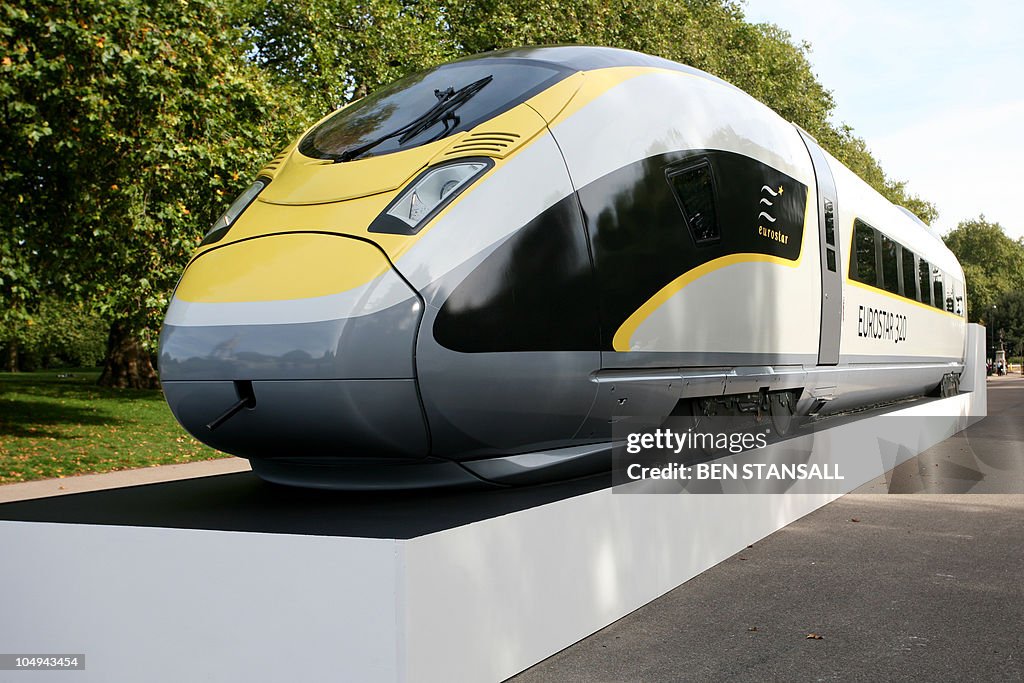 A Eurostar e320 train is photographed fo