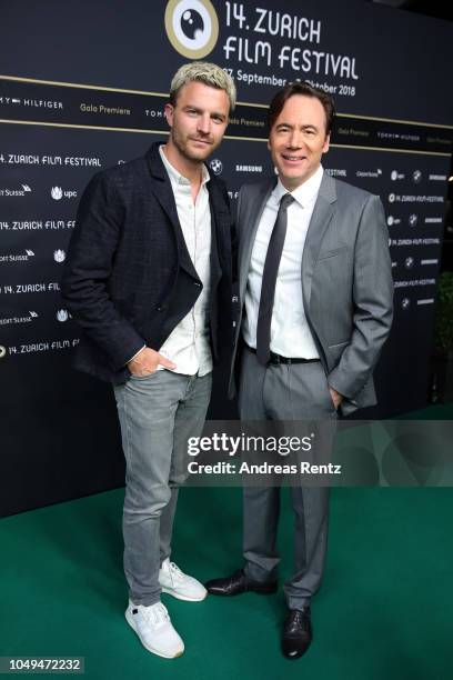 Friedrich Muecke and Michael Herbig attend the 'Ballon' premiere during the 14th Zurich Film Festival at Festival Centre on October 04, 2018 in...