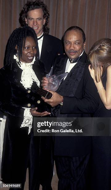 Actress Whoopi Goldberg, Lyle Trachtenberg and producer Quincy Jones attend Sheba Humanitarian Awards Honoring Whoopi Goldberg on January 22, 1995 at...