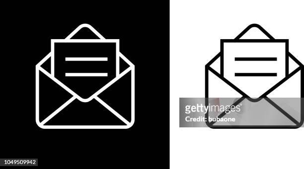 geöffnete e-mail-briefumschlag-symbol - brief icon stock-grafiken, -clipart, -cartoons und -symbole