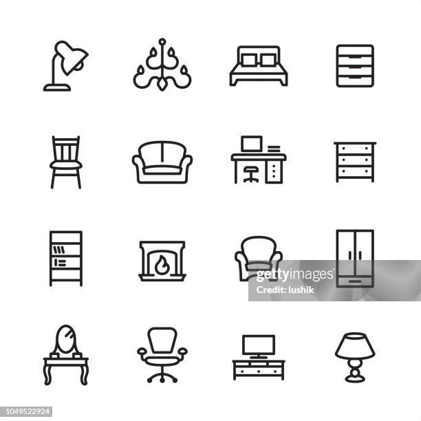 möbel - gliederung-icon-set - kommode stock-grafiken, -clipart, -cartoons und -symbole