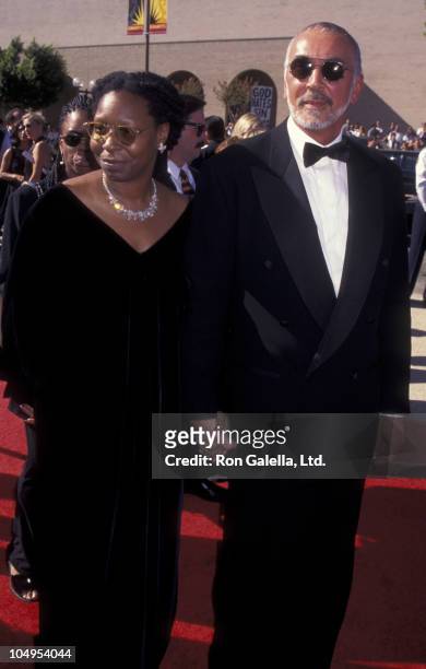 Alexandra Martin, actress Whoopi Goldberg and Frank Langella attend the 48th Annual Primetime Emmy Awards on September 8, 1996 at the Pasadena Civic...