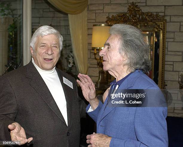 Arthur Hiller & Elmer Bernstein during SCL Honors OSCAR Nominated Music at Private Residence in Beverly Hills, California, United States.