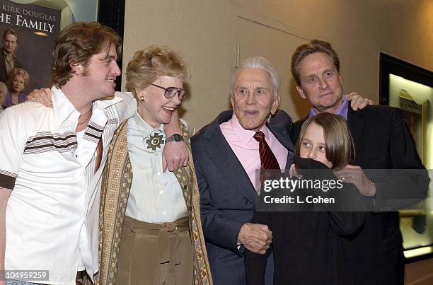 Cameron Douglas, Diana Douglas, Kirk Douglas, Rory Culkin & Michael Douglas