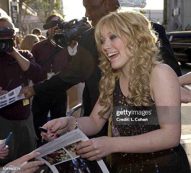 Hilary Duff during The Lizzie McGuire Movie - Premiere at The El Capitan Theater in Hollywood, California, United States.