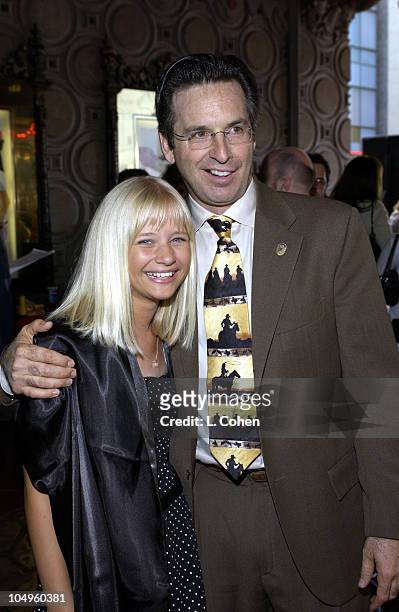 Carly Schroeder and Robert Carradine during The Lizzie McGuire Movie - Premiere at The El Capitan Theater in Hollywood, California, United States.