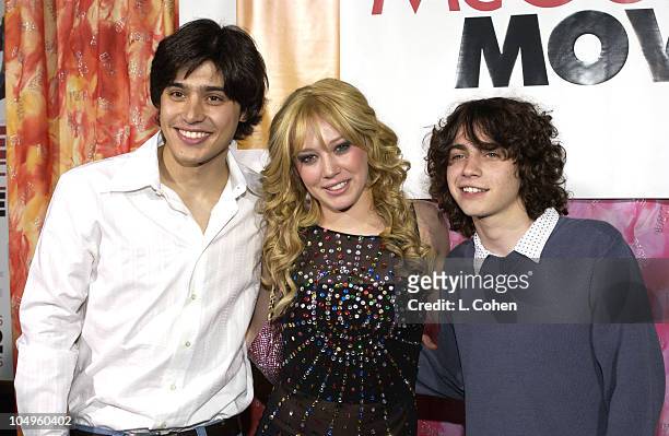 Yani Gellman, Hilary Duff and Adam Lamberg during The Lizzie McGuire Movie - Premiere at The El Capitan Theater in Hollywood, California, United...