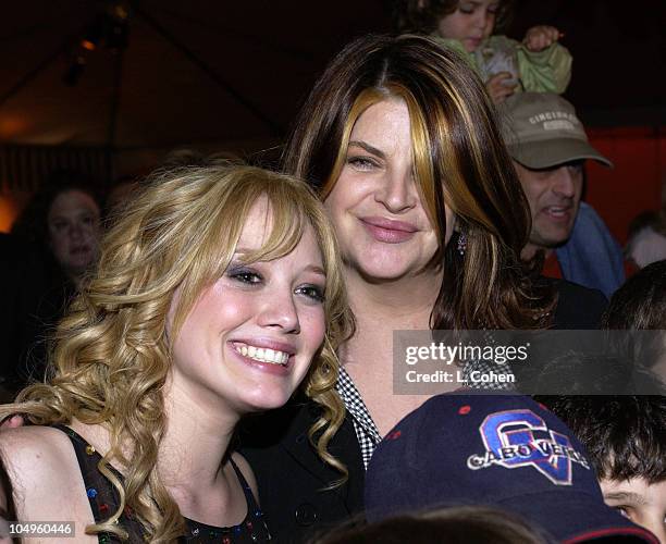 Hilary Duff and Kirstie Alley during The Lizzie McGuire Movie-Premiere After Party at The El Capitan Theater in Hollywood, CA, United States.