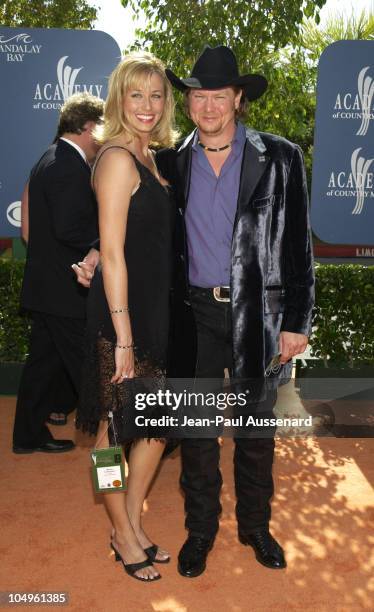 Tracy Lawrence and wife during 38th Annual Academy of Country Music Awards - Arrivals at Mandalay Bay Event Center in Las Vegas, Nevada, United...