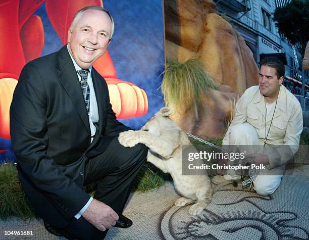 Walt Disney Studios Chairman Dick Cook and Asalan the Lion