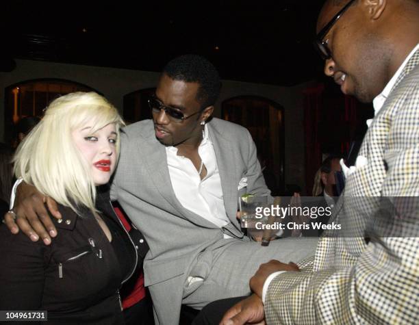 Kelly Osbourne, P. Diddy & Andre Harrel during Endeavor's MTV Movie Awards Party Featuring Ciroc Vodka And LG Mobile Phones at Dolce in West...