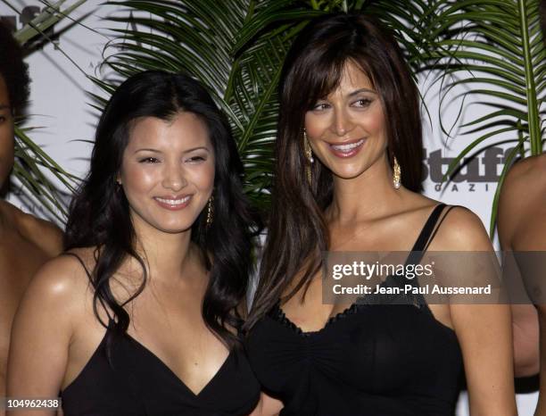 Kelly Hu & Catherine Bell during Stuff Magazine & Armani Exchange "Beachdance" Party - Arrivals at Astra West in West Hollywood, California, United...