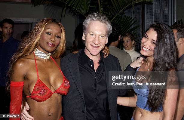 Coco Johnsen, Bill Maher and Devin DeVasquez during 3rd Annual Angels on The Fairway Celebrity Golf Tournament Tee Off Party at White Lotus in...