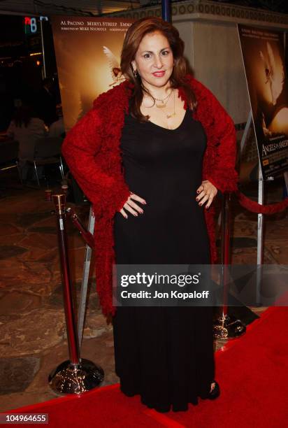 Kathy Najimy during Los Angeles Premiere of HBO Films' "Angels In America" at Mann's Village Theatre in Westwood, California, United States.