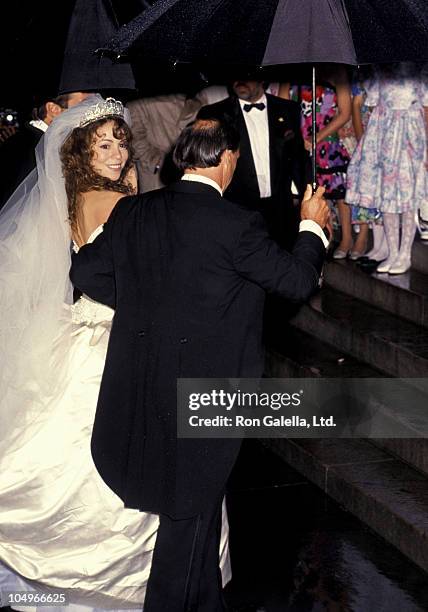 Mariah Carey during Wedding of Mariah Carey and Tommy Mottola at St Thomas Episcopal Church/Metropolitan Club in New York City, NY, United States.