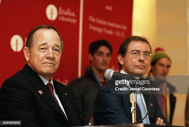 Fred Wilson, chairman/CEO of Saks Fifth Avenue and Adolfo Urso, Deputy Minister from the Italian Ministry of Industry and Foreign Trade I.C.E....