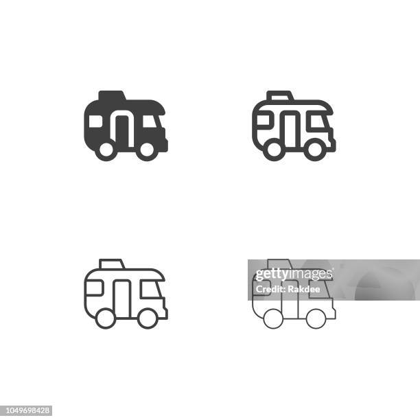 caravan car icons - multi series - fleet driver stock illustrations