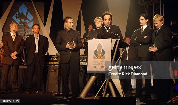 Neil Portnow - NARAS, Jon McHugh - Jive Records/NARAS and Honorees Backstreet Boys