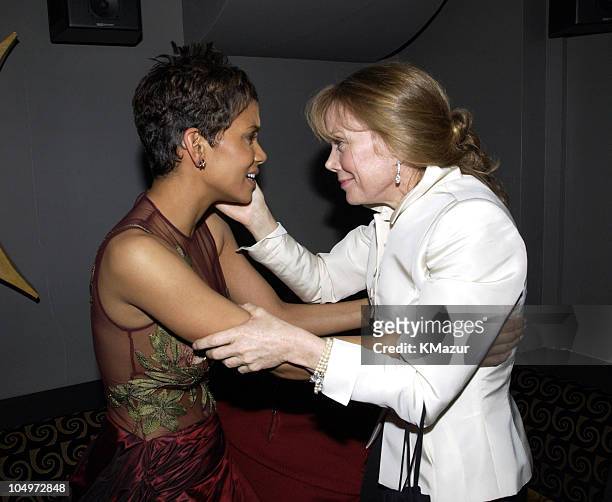 Halle Berry and Sissy Spacek during The 10th Annual Elton John AIDS Foundation InStyle Party - Inside at Moomba Restaurant in Hollywood, California,...