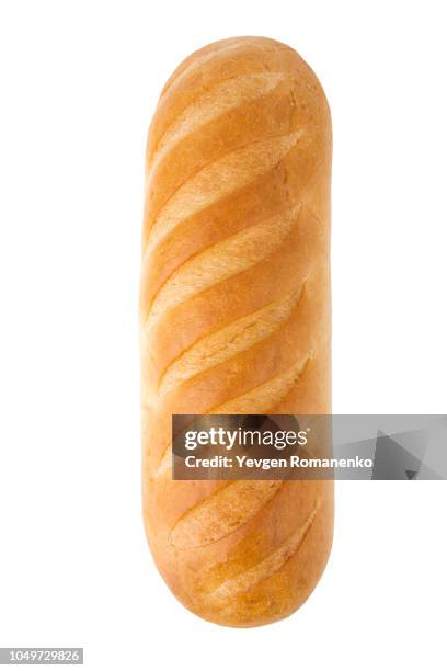 loaf of bread on white background - bread stock pictures, royalty-free photos & images