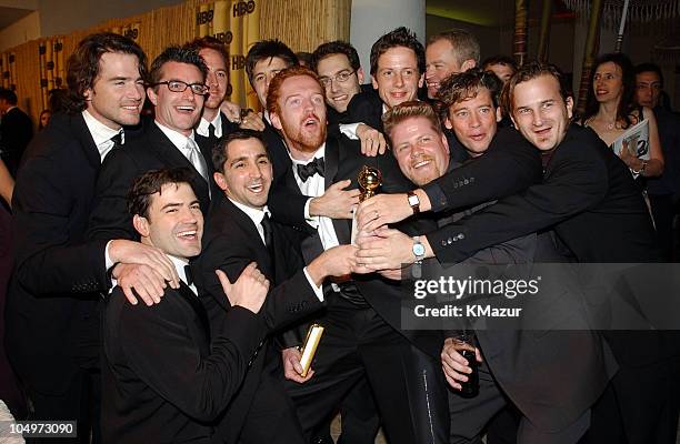 S "Band of Brothers" cast, winners of the Best Television Miniseries/TV Movie, at the HBO after- party at the Golden Globe Awards at the Beverly...