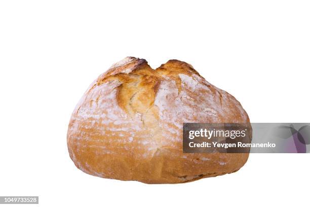 loaf of bread on white background - roll foto e immagini stock