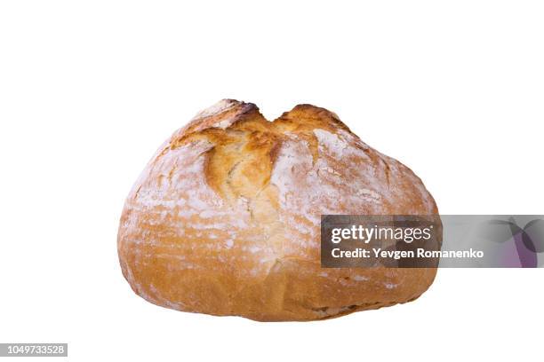 loaf of bread on white background - roll stock pictures, royalty-free photos & images