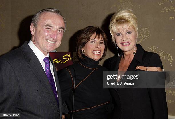 Bill Bratton, Rikki Klieman & Ivana Trump during The Hampton Sheet Cocktail Party at Lutece at Lutece in New York City, New York, United States.