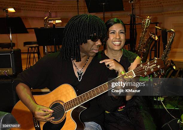 Nile Rodgers and Rebekah Del Rio during The 12th Annual Rainforest Foundation Concert - Backstage at Carnegie Hall in New York City, New York, United...